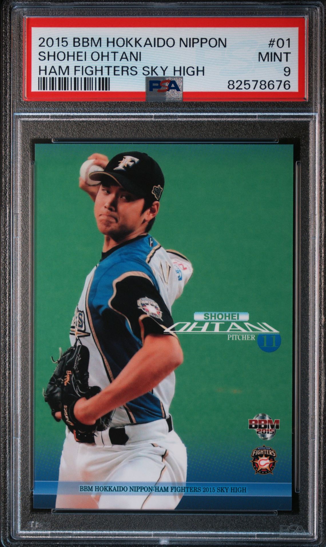 2015 BBM BBM HOKKAIDO NIPPON HAM FIGHTERS SKY HIGH #01 Shohei Ohtani front
