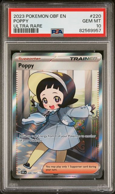 Pokémon TCG - Poppy 220/197 Rare Full Art Trainer - Obsidian Flames