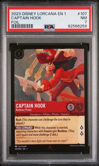 2023 Disney Lorcana En 1-The First Chapter Foil 107 Captain Hook - Ruthless  Pirate – PSA NM 7 on Goldin Auctions