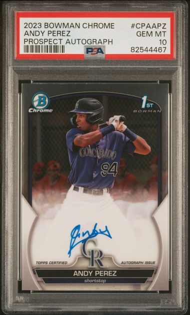 2023 Bowman Bowman Chrome #CPA-APZ Andy Perez front