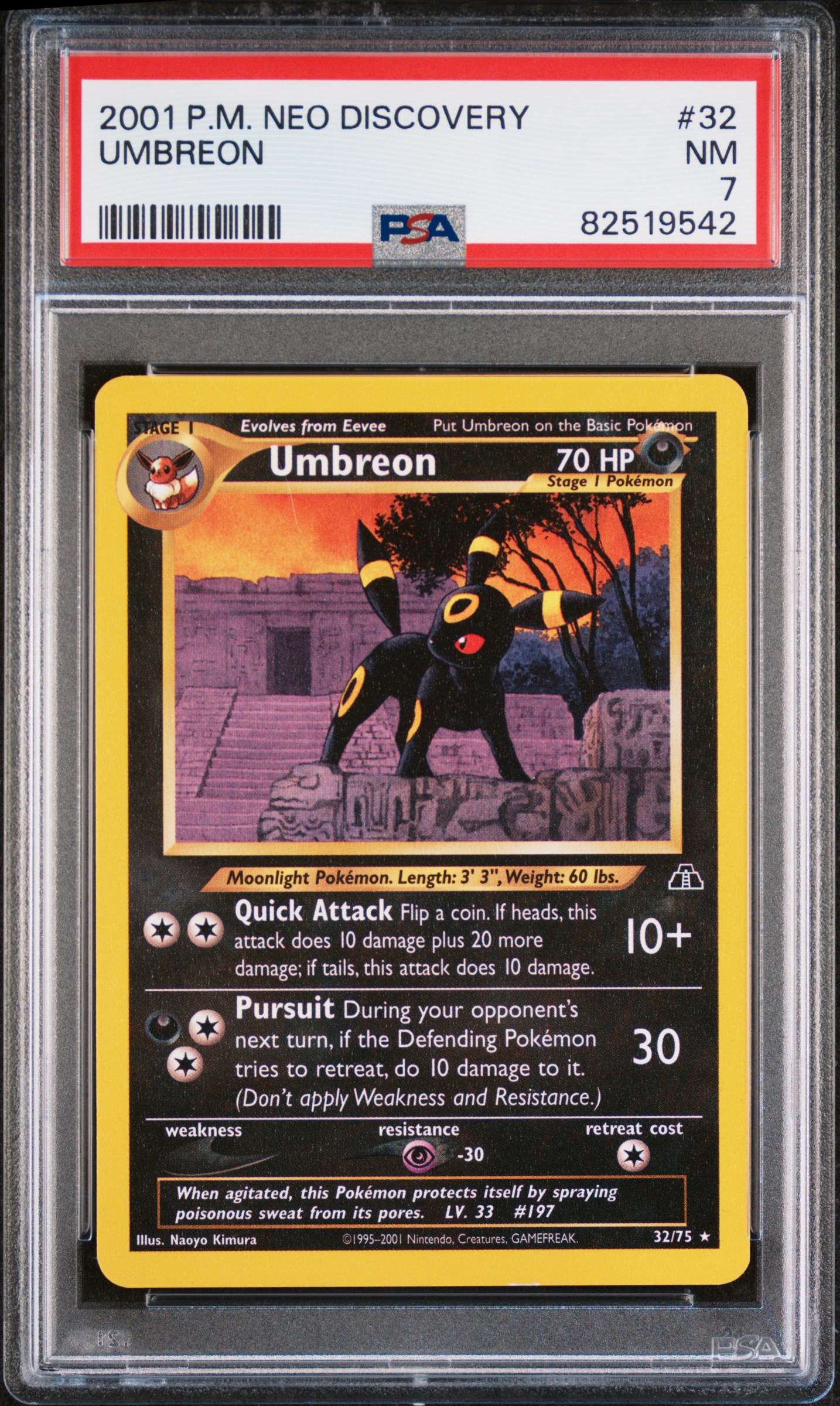 2001 Pokemon Neo Discovery 32 Umbreon – PSA NM 7