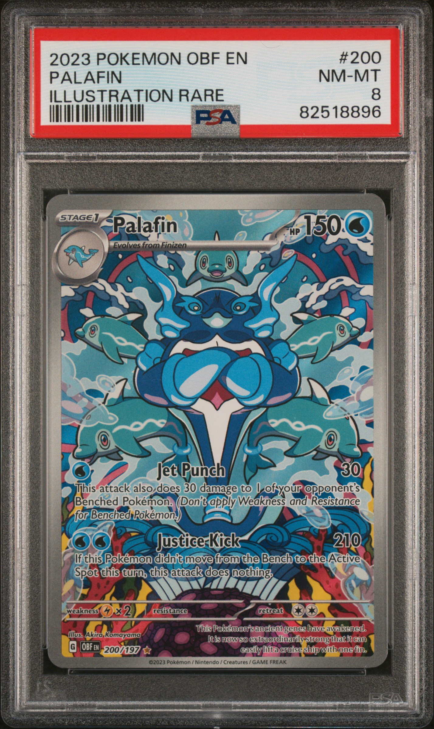 2023 Pokemon OBF EN-Obsidian Flames Illustration Rare #200 Palafin – PSA NM-MT 8