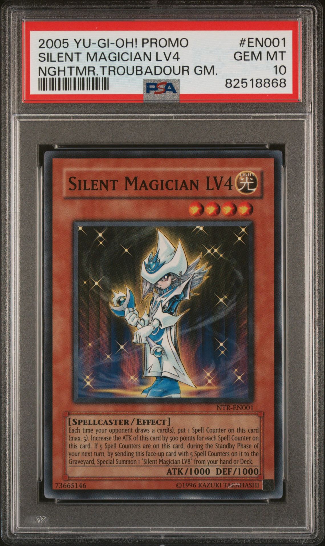 2005 Yu-Gi-Oh! YU-GI-OH! PROMO NIGHTMARE TROUBADOUR #EN001 Silent Magician Lv4 front