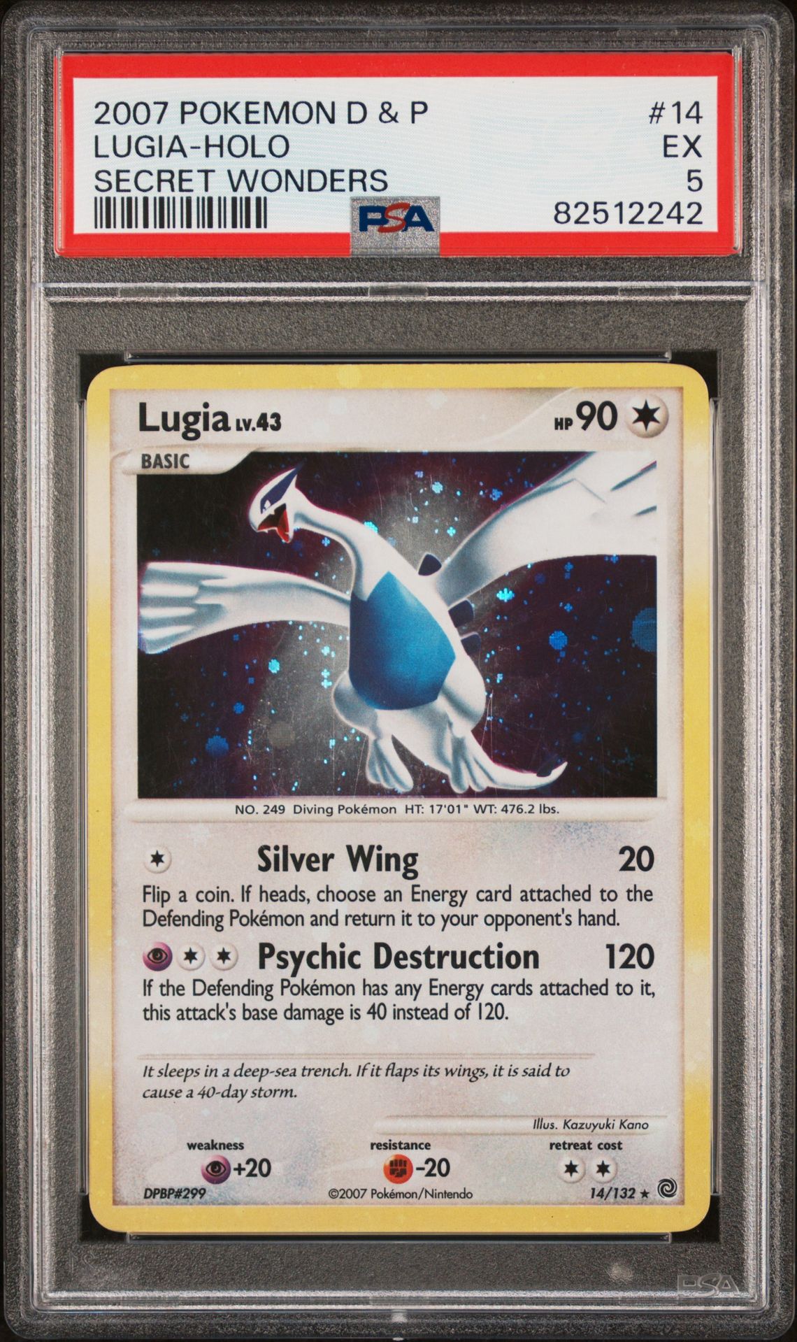 2007 Pokemon POKEMON DIAMOND & PEARL SECRET WONDERS #14 Lugia-Holo front