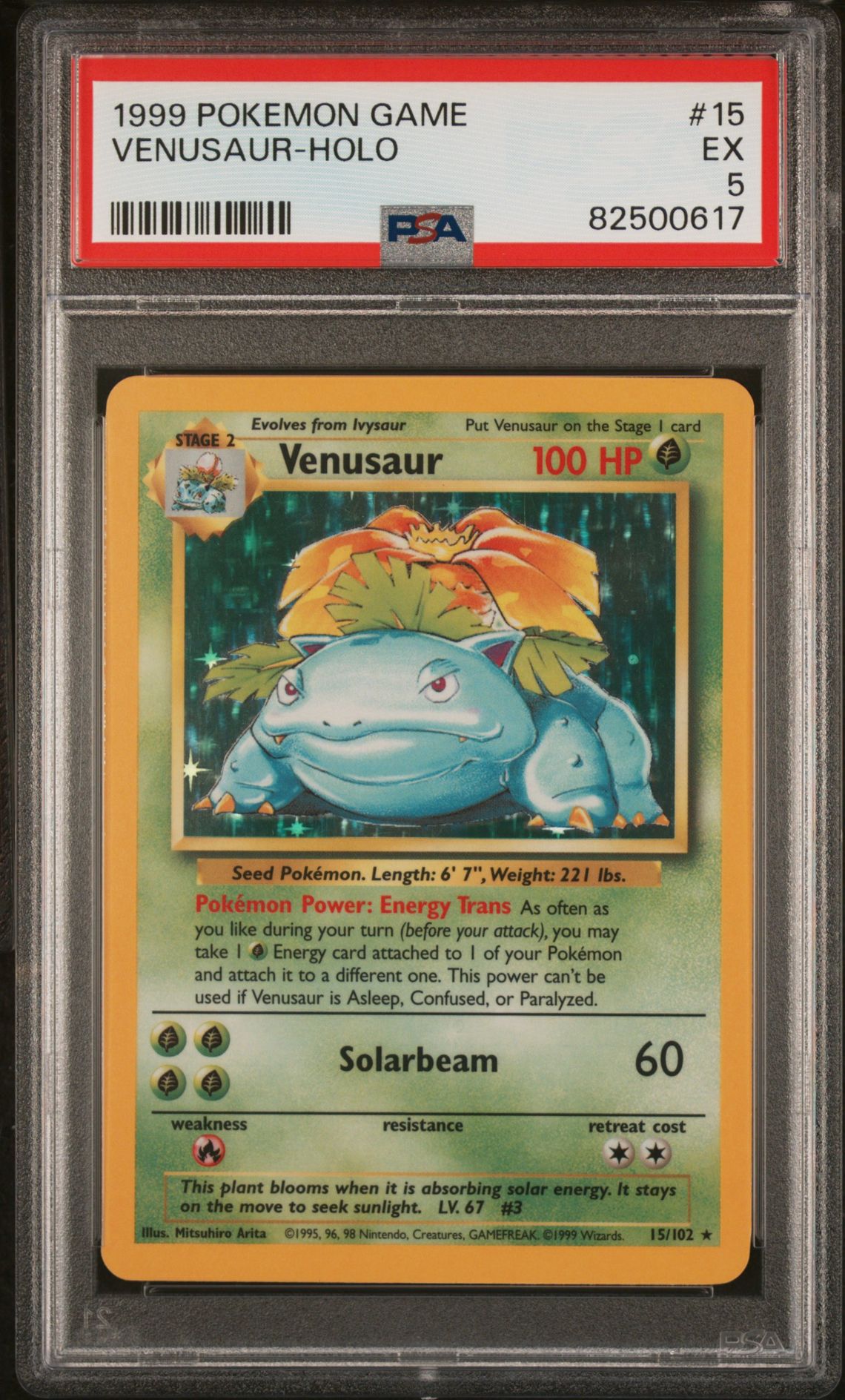 1999 Pokemon Game Venusaur-Holo #15 Ex 5 front