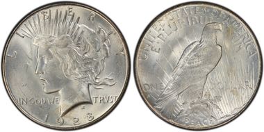 1928-S $1 VAM 3 Doubled Motto MS64