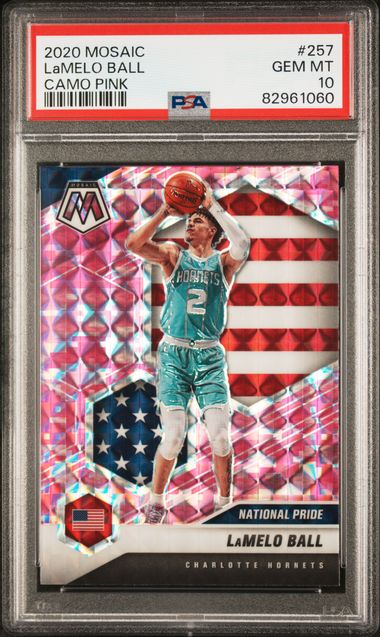 Psa 10 2020 panini mosaic lamelo ball camo offers pink