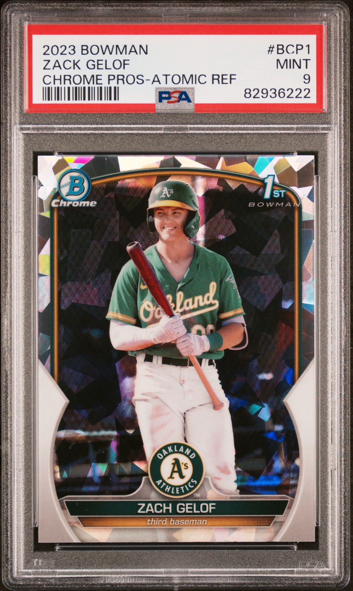 2023 Bowman BOWMAN CHROME PROSPECTS Atomic Refractor #BCP1 Zack Gelof front