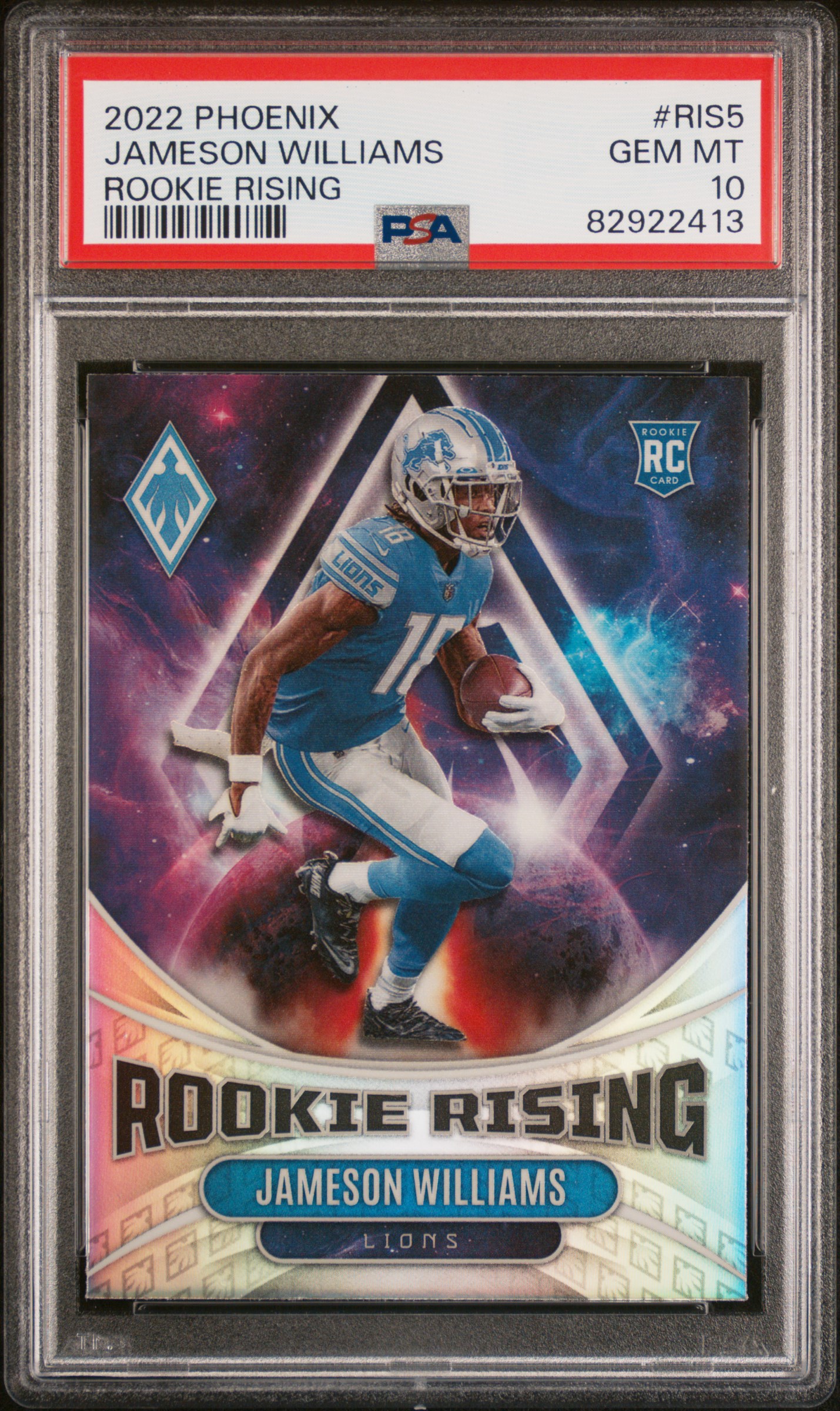 2022 Panini Phoenix Rookie Rising #RIS5 Jameson Williams Rookie Card – PSA GEM MT 10