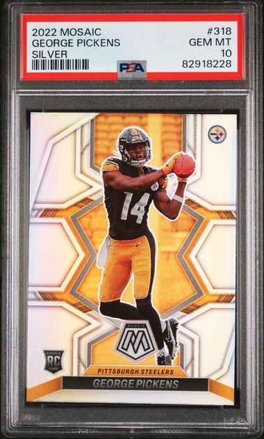 2022 Panini Mosaic George Pickens #318 (Silver) Gem Mt 10 front