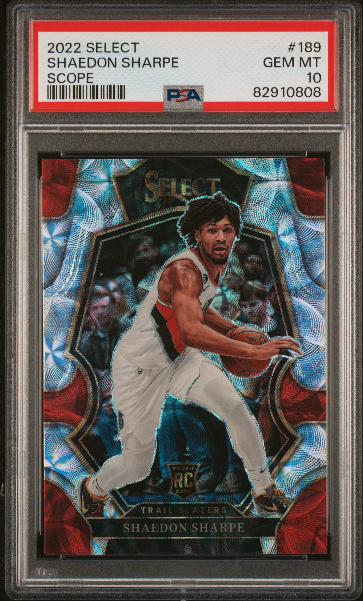 2022 Panini Select Shaedon Sharpe #189 (Scope) Gem Mt 10 front