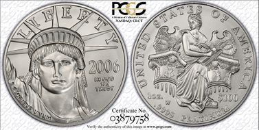 2006-W $100 Burnished St. of Liberty First Strike SP70