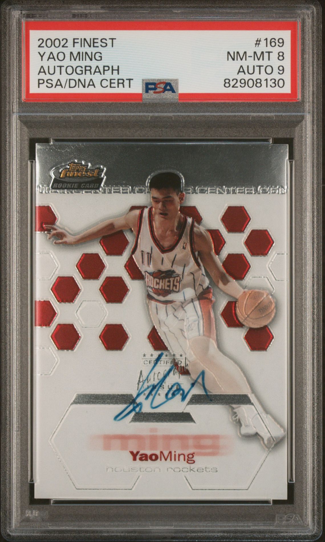 2002 Finest AUTOGRAPHCertificationPrimary Signer (1 Signer)YAO MING #169 Yao Ming front