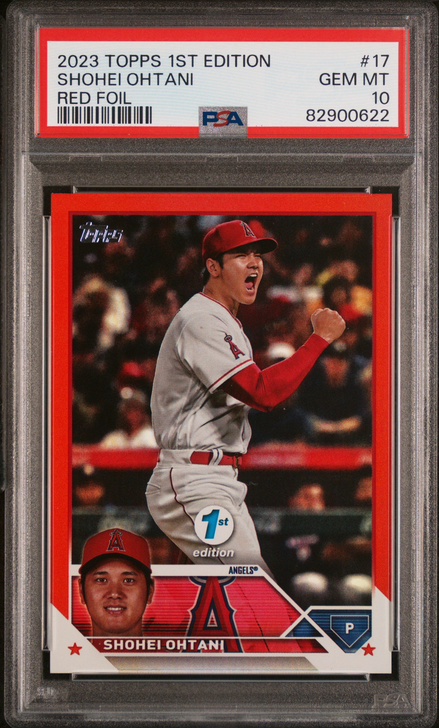 2023 Topps 1st Edition Red Foil #17 Shohei Ohtani (#49/50) – PSA GEM MT 10