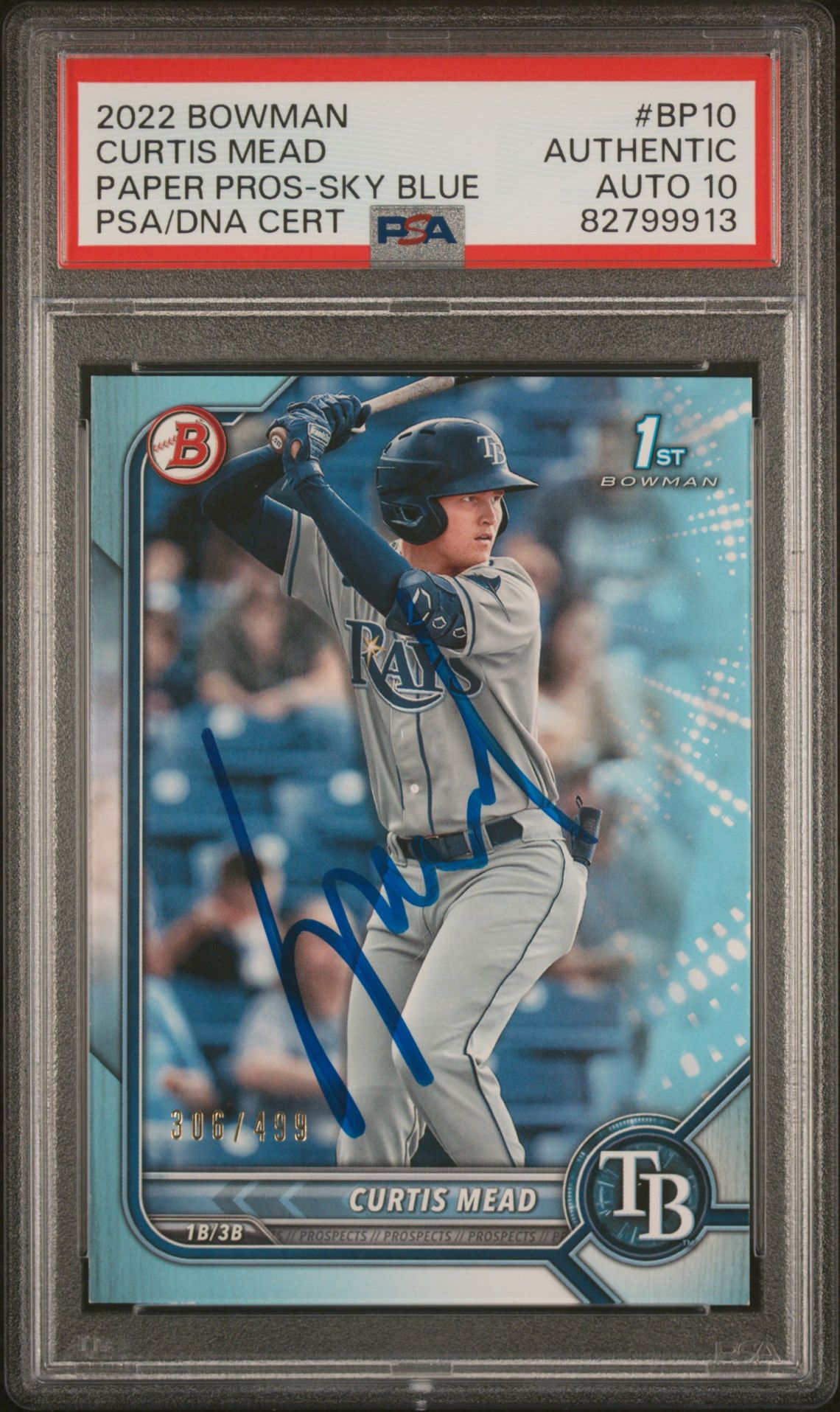 2022 Bowman BOWMAN PAPER PROSPECTS SKY BLUE #BP10 Curtis Mead front