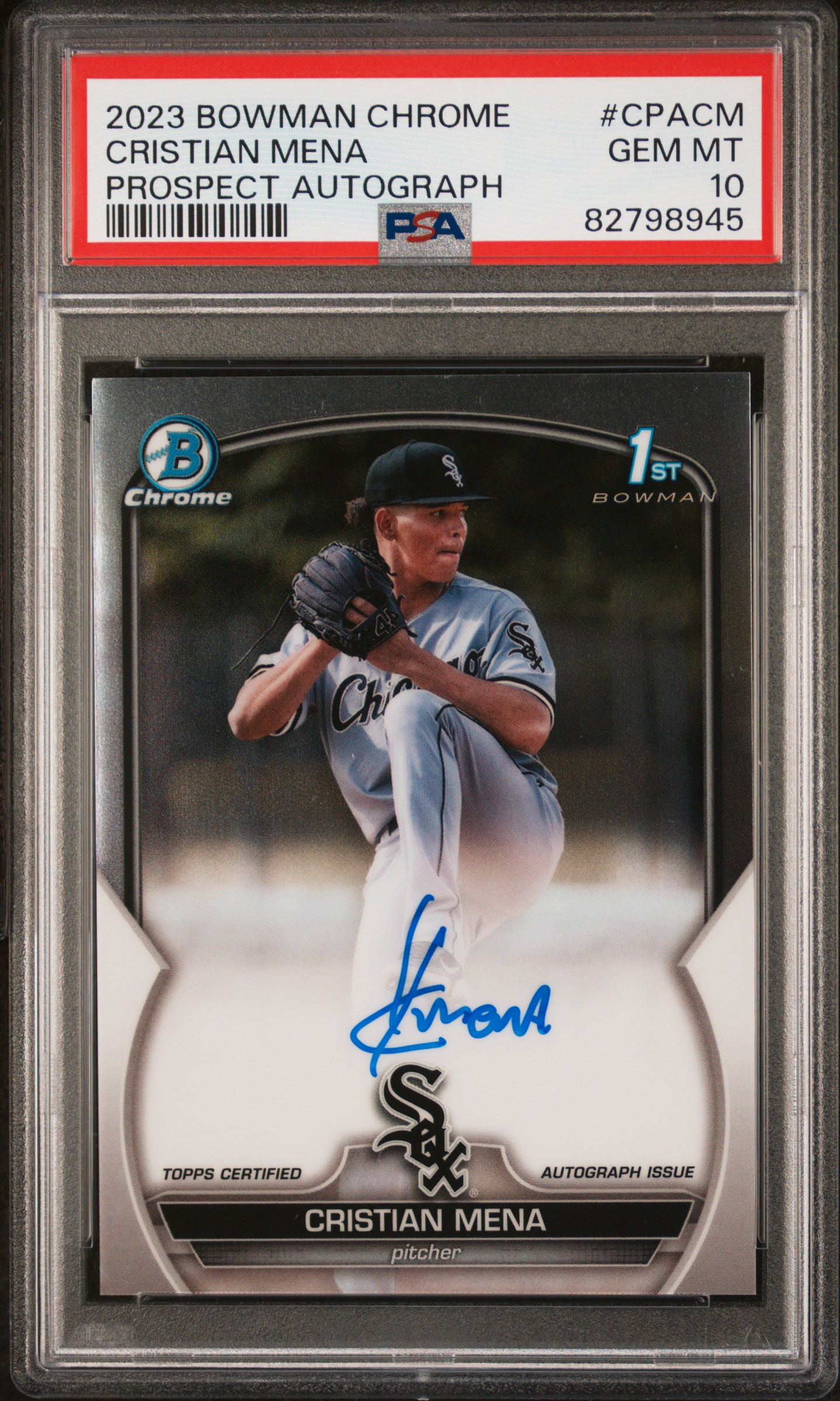 2023 Bowman Chrome Prospect Autographs #CPACM Cristian Mena Signed – PSA GEM MT 10