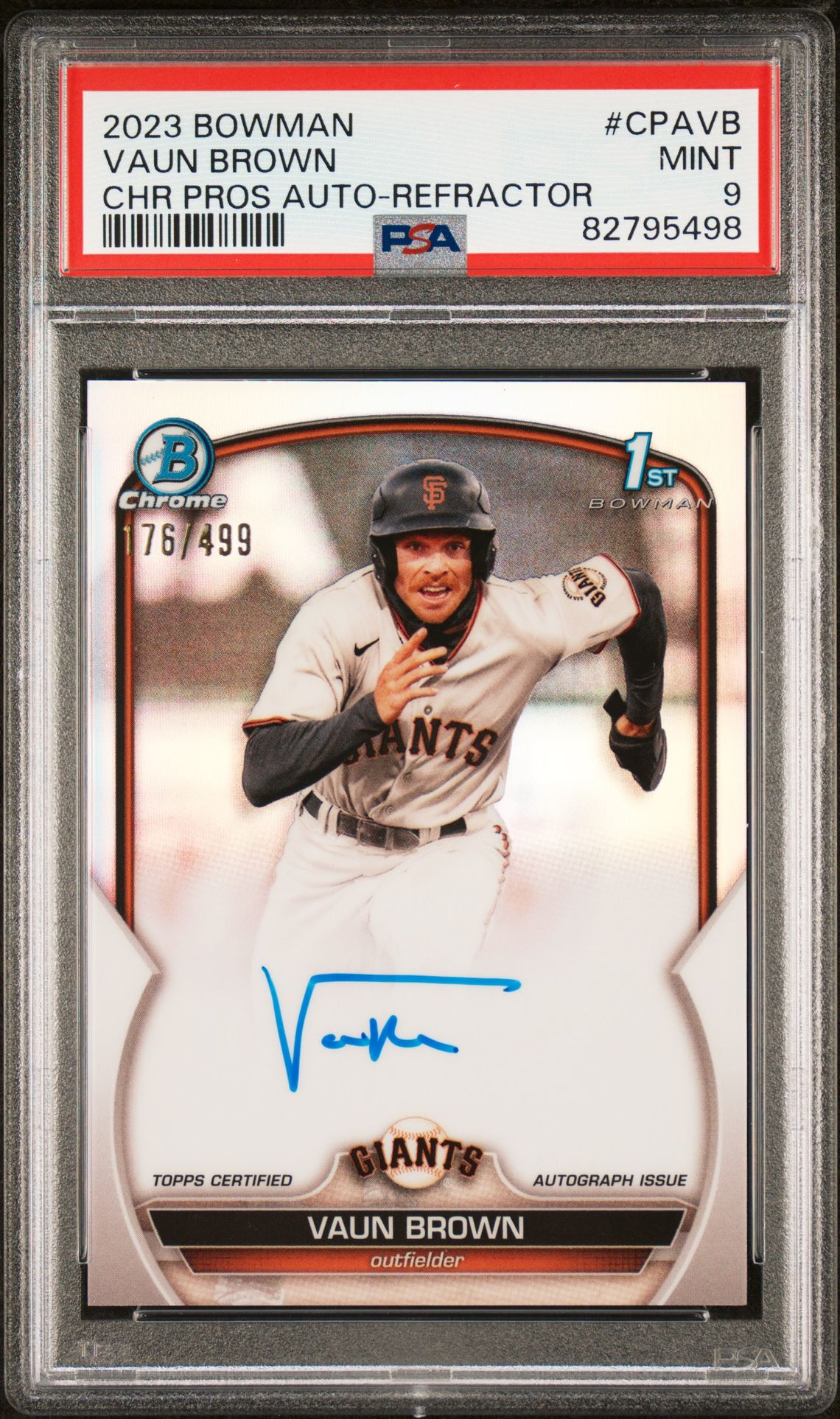 2023 Bowman BOWMAN CHROME PROSPECT AUTOGRAPHS Refractor #CPAVB Vaun Brown front