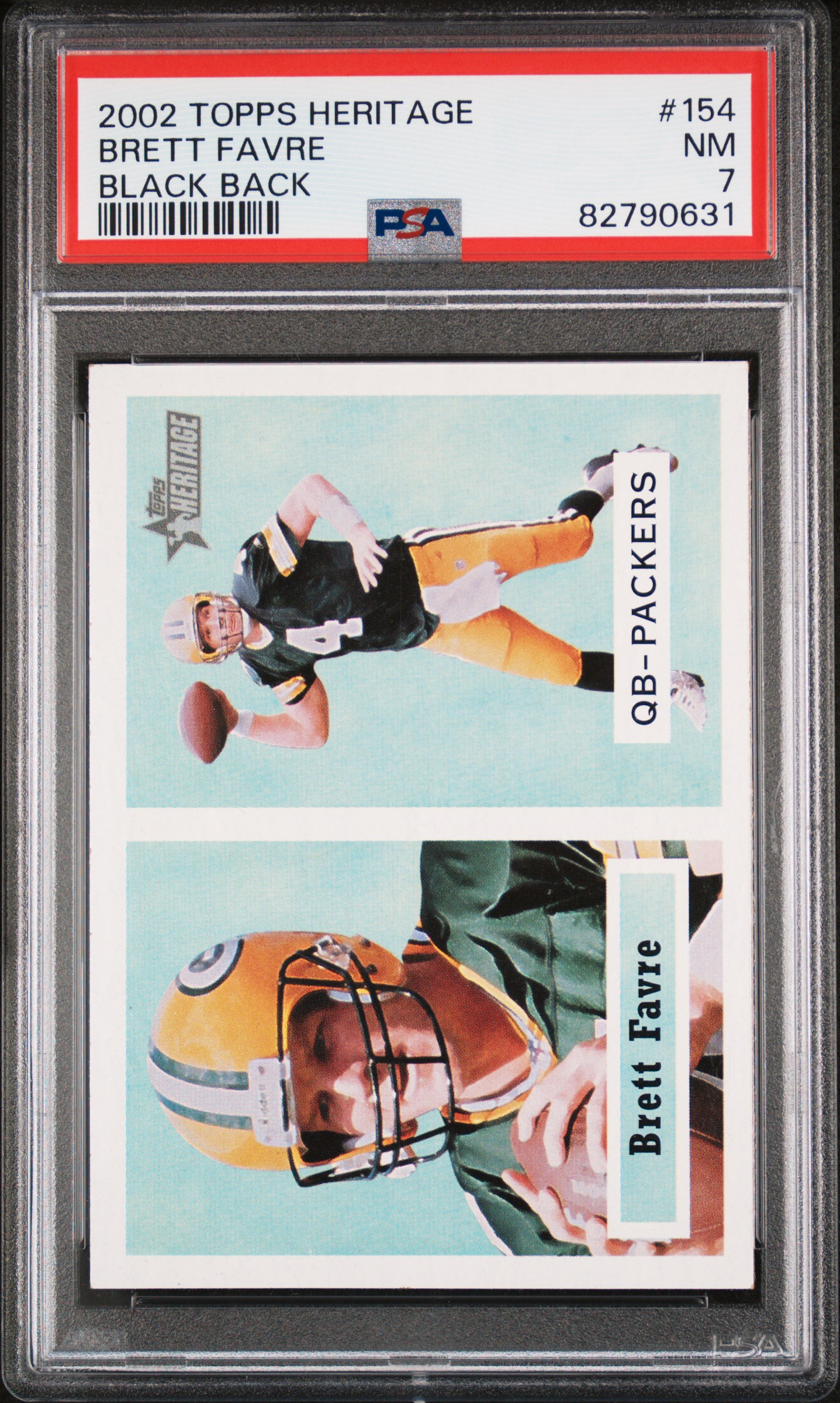2002 Topps Heritage Brett Favre #154 (Black Back) Nm 7 front