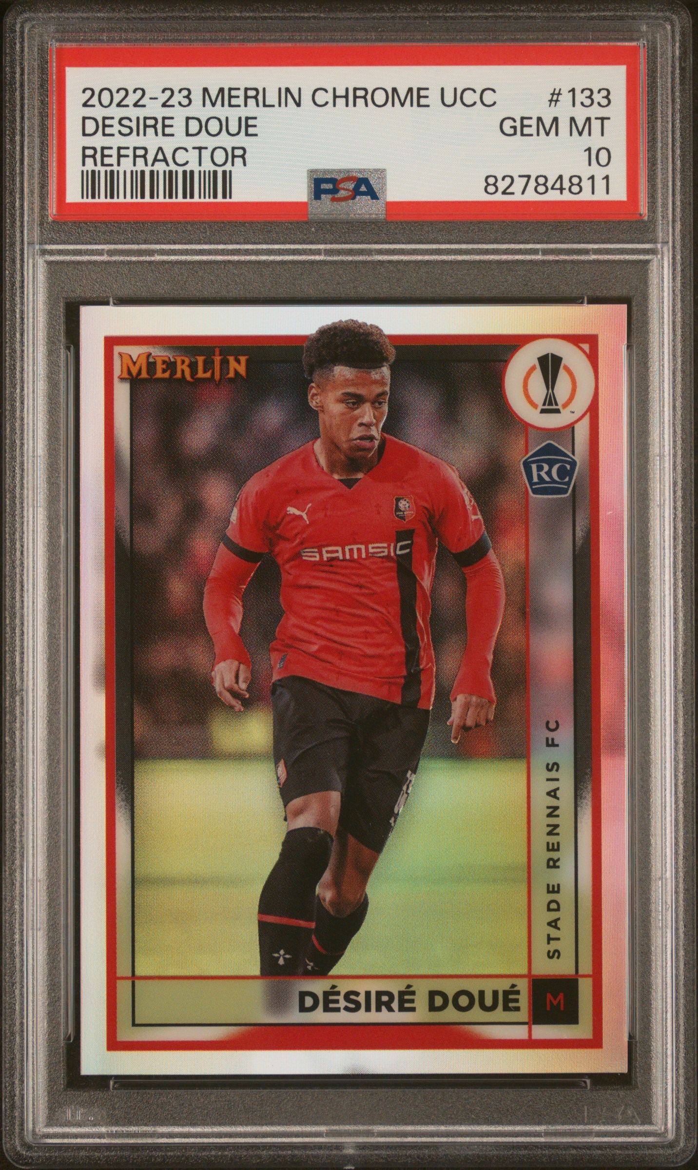 2022-23 Topps Merlin Chrome Uefa Club Competitions Refractor #133 Desire Doue – PSA GEM MT 10