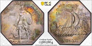1925 AR Medal Norse American, Thin MS66+
