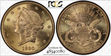 1890-S $20 Saddle Ridge Hoard MS66