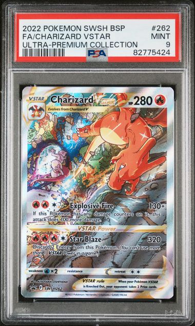 2022 POKEMON SWSH BLACK STAR PROMO #262 FA/CHARIZARD VSTAR ULTRA-PREMIUM COLLECTION (PSA 9) (PSA 9) – 82775424