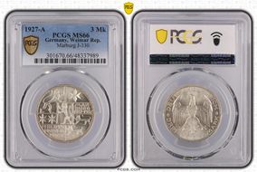 1927-A 3 Mk Marburg J-330 MS66