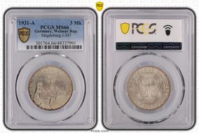 1931-A 3 Mk Magdeburg J-347 MS66