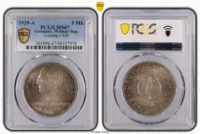 1929-A 5 Mk Lessing J-336 MS67