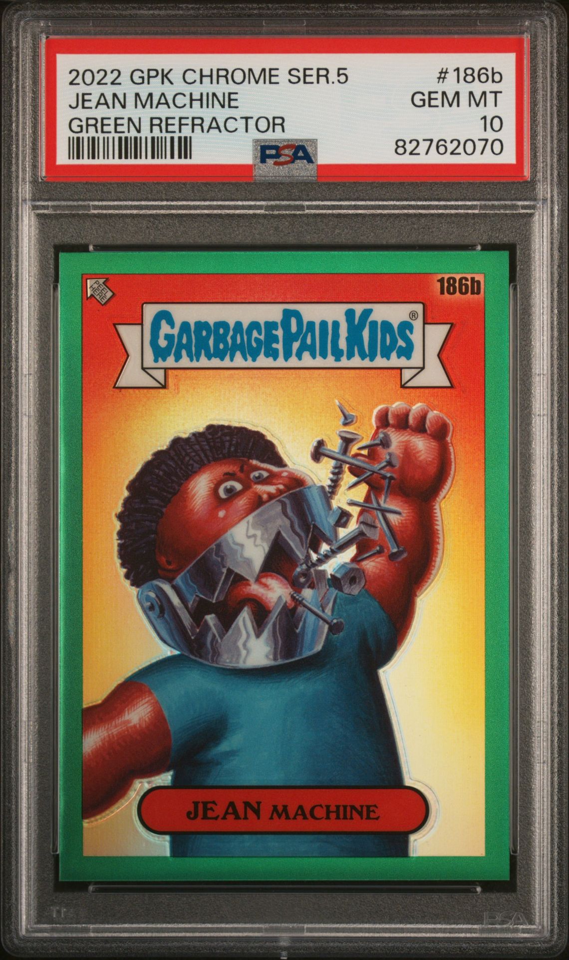 2022 Topps GARBAGE PAIL KIDS CHROME Green #186B Jean Machine front
