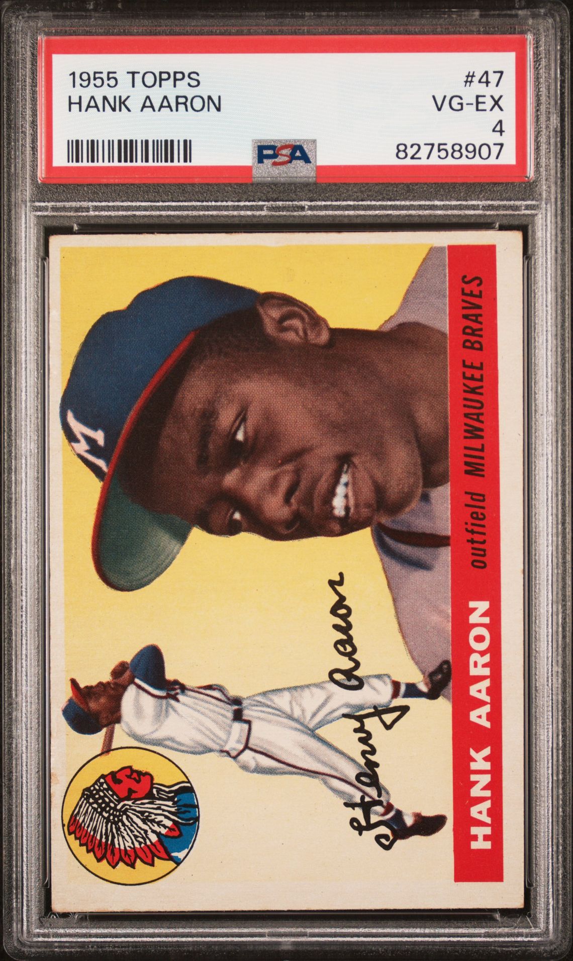 1955 Topps Hank Aaron #47 Vg-Ex 4 front