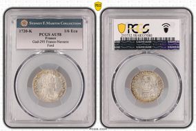 1720-K 1/6 Ecu Gad-295 France-Navarre AU58