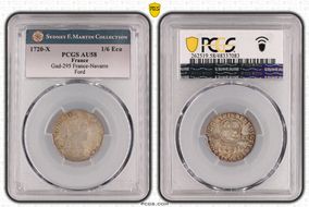 1720-X 1/6 Ecu Gad-295 France-Navarre AU58