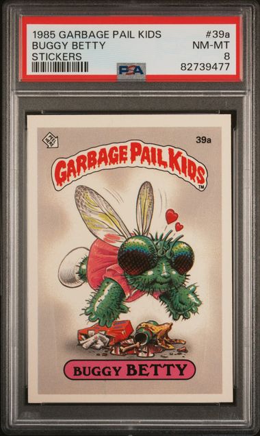 1985 Topps Garbage Pail Kids STICKERS #39A Buggy Betty front