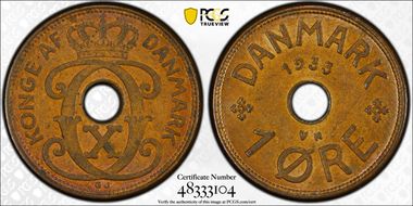 1933 GJ Øre MS62BN