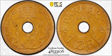 1937 N; GJ Øre MS64BN