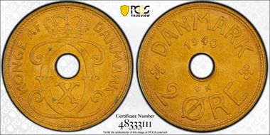 1940 N; GJ 2 Øre MS65BN