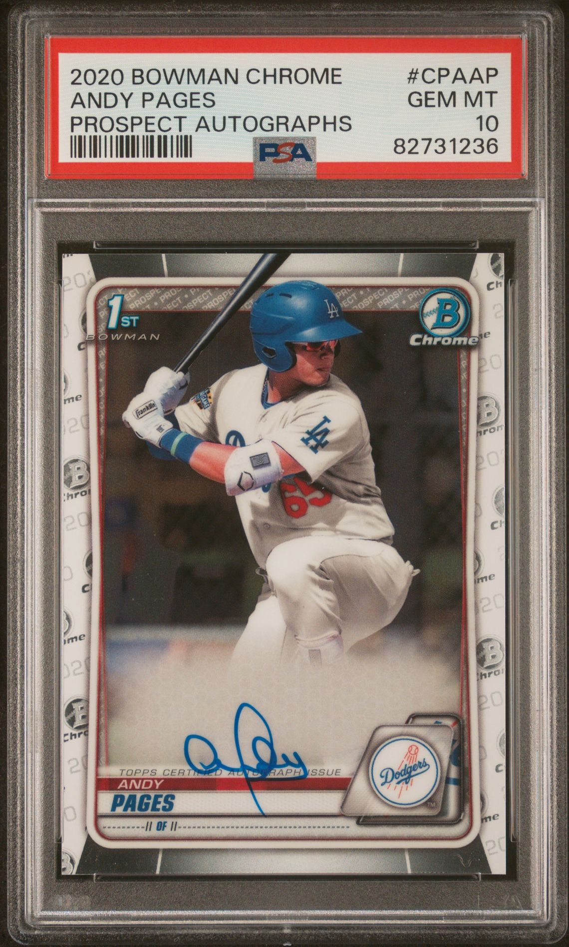 2020 Bowman BOWMAN CHROME PROSPECT AUTOGRAPHS #CPAAP Andy Pages front