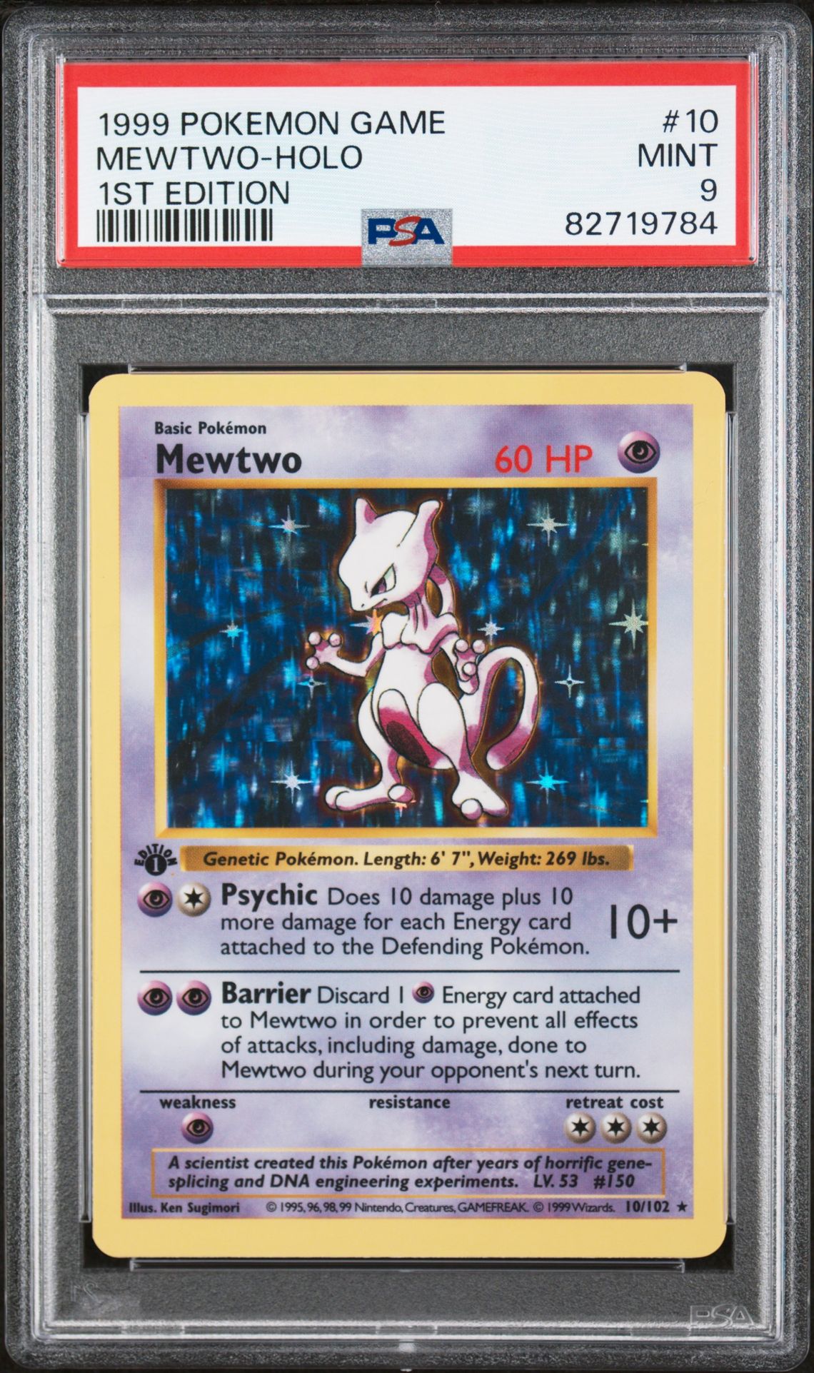 1999 Pokemon POKEMON GAME 1ST EDITION #10 Mewtwo-Holo front