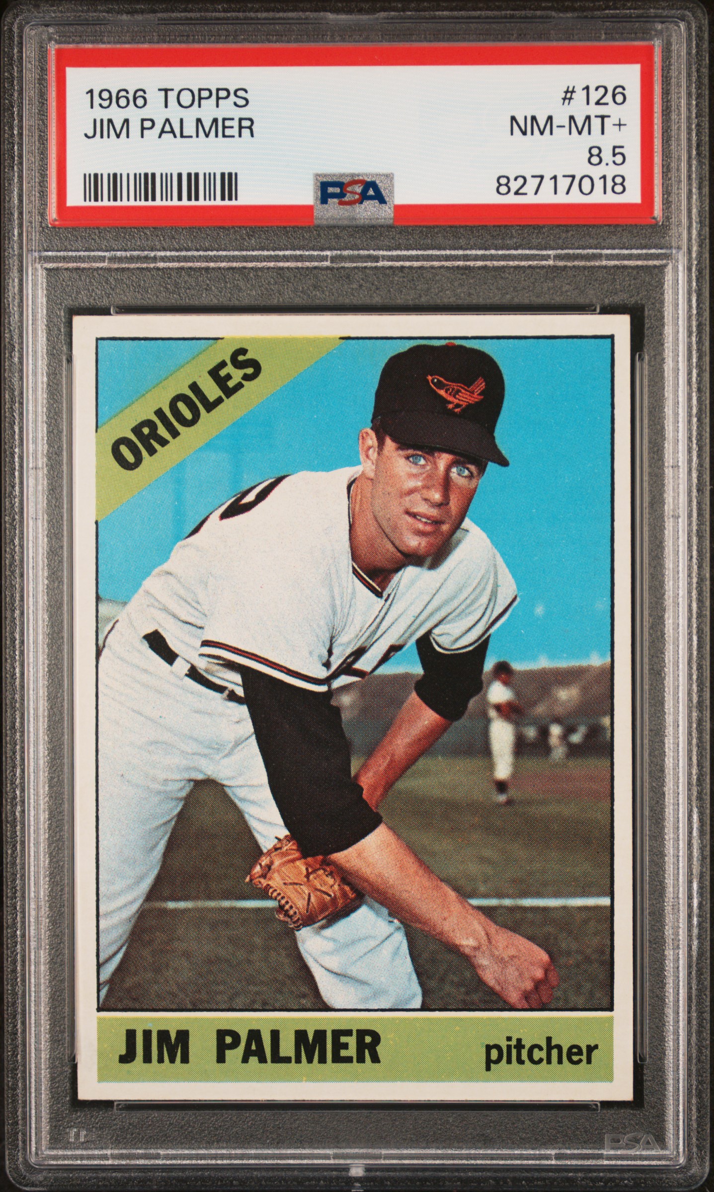 1966 Topps #126 Jim Palmer Rookie Card – PSA NM-MT+ 8.5