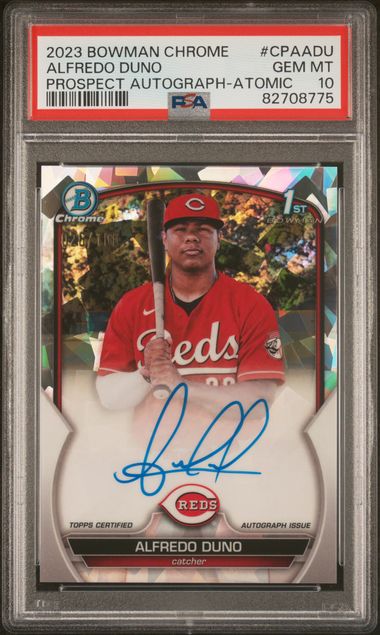2023 Bowman Bowman Chrome Atomic Refractor Alfredo Duno front