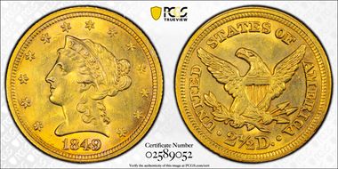 1849 $2.50 MS63