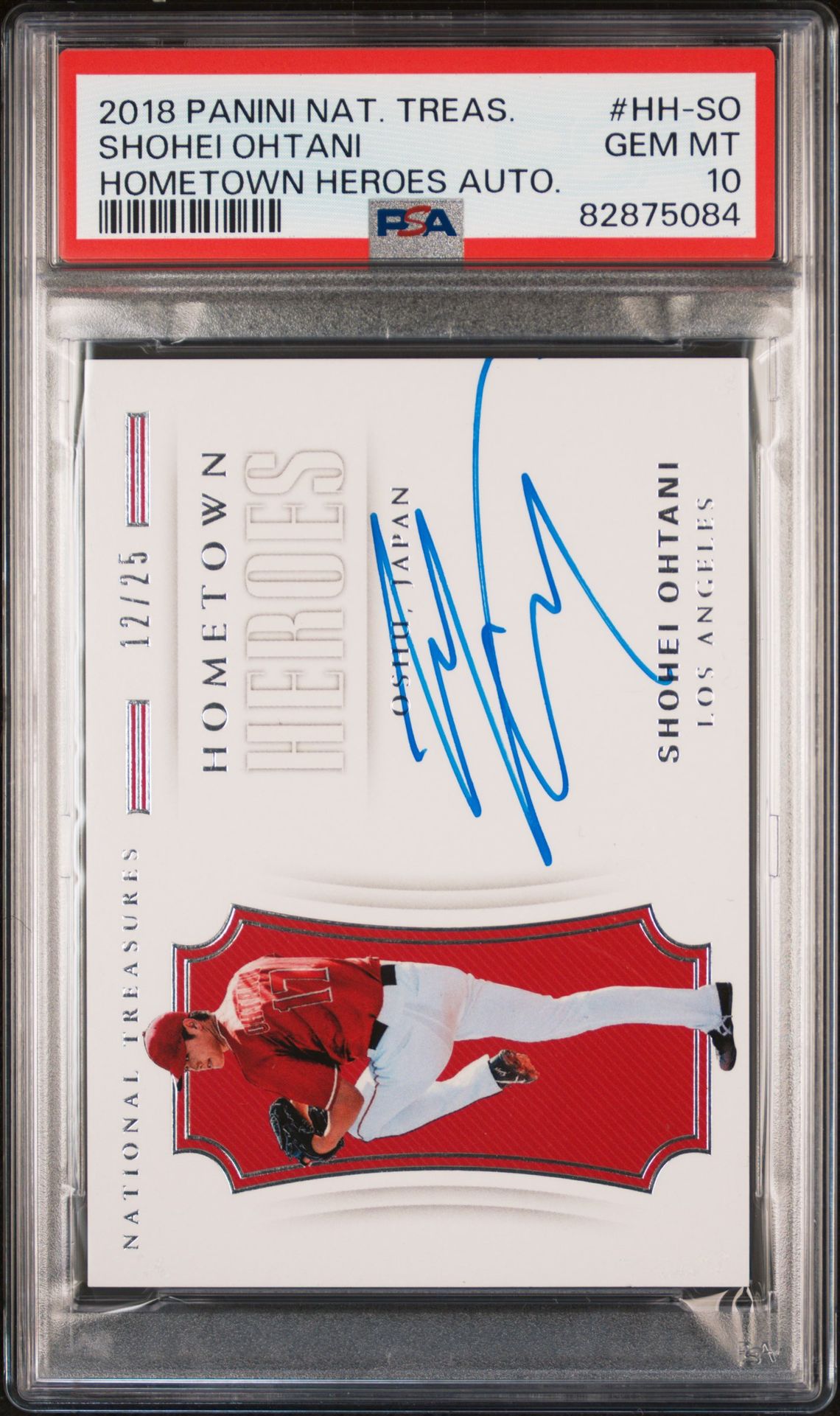 2018 Panini PANINI NATIONAL TREASURES HOMETOWN HEROES AUTOGRAPHS HOMETOWN HEROES AUTO. #HH-SO Shohei Ohtani front