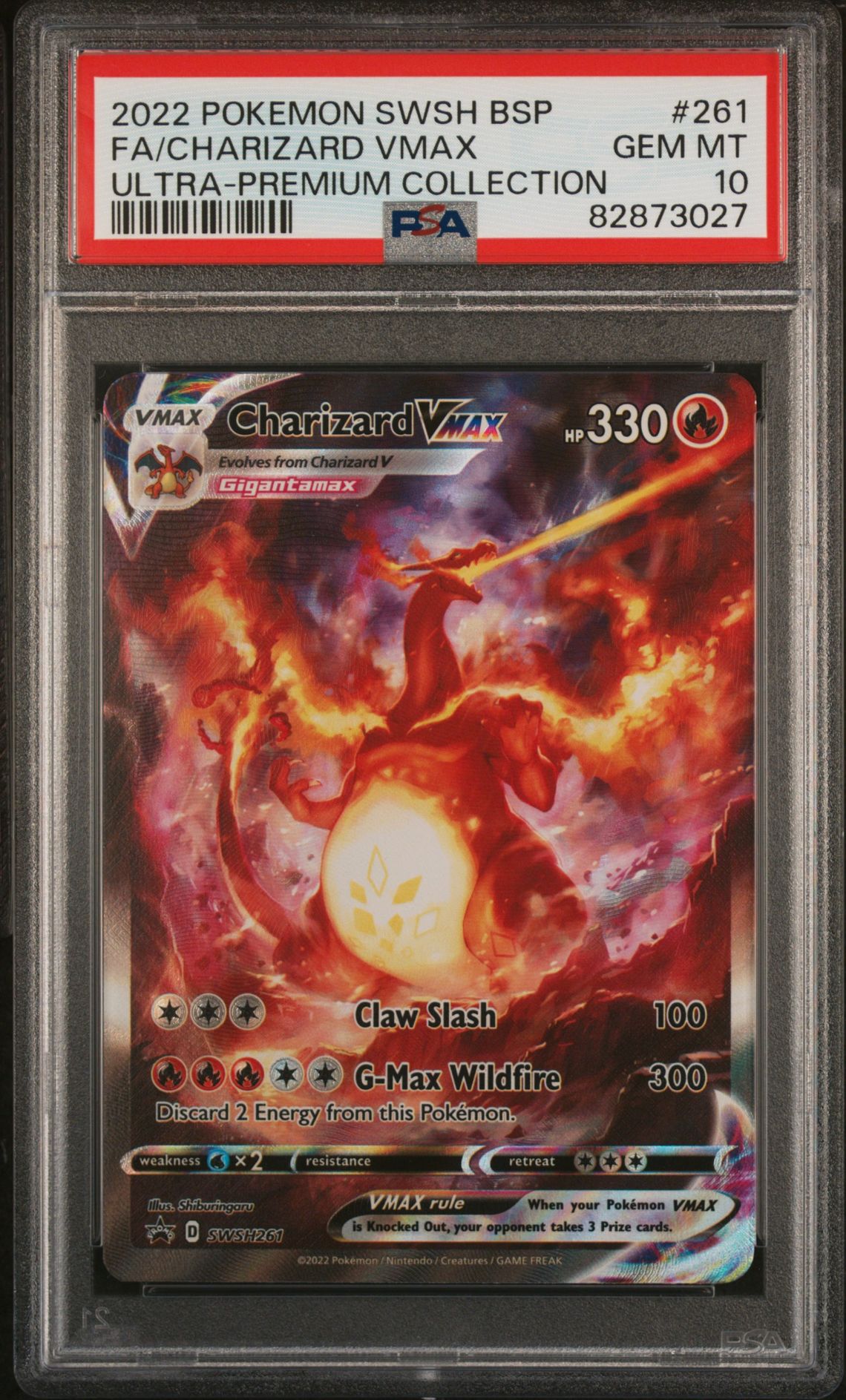 2022 Pokemon Swsh Black Star Promo Fa/Charizard Vmax #261 (Ultra-Premium Collection) Gem Mt 10 front