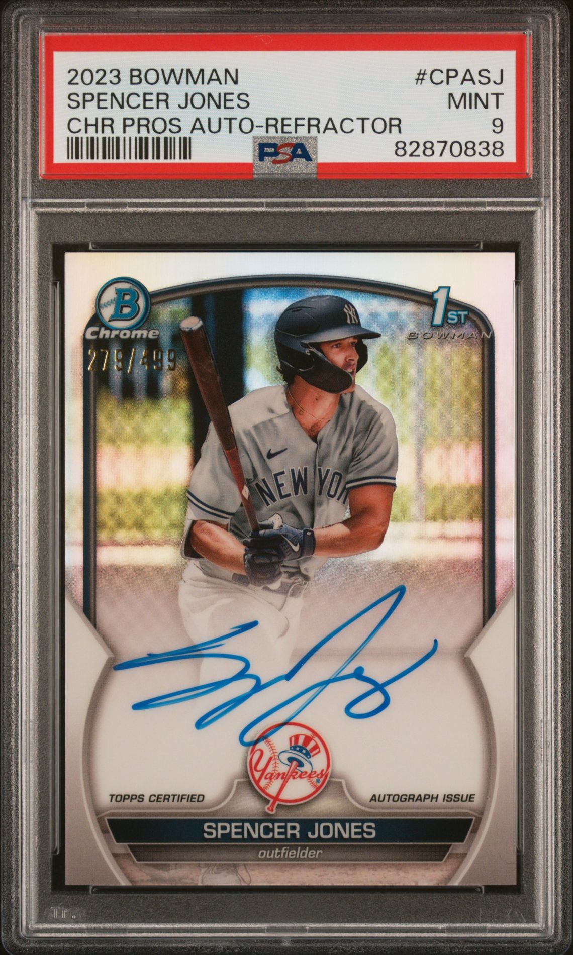 2023 Bowman BOWMAN CHROME PROSPECT AUTOGRAPHS CHR PROS AUTO-REFRACTOR #CPASJ Spencer Jones front