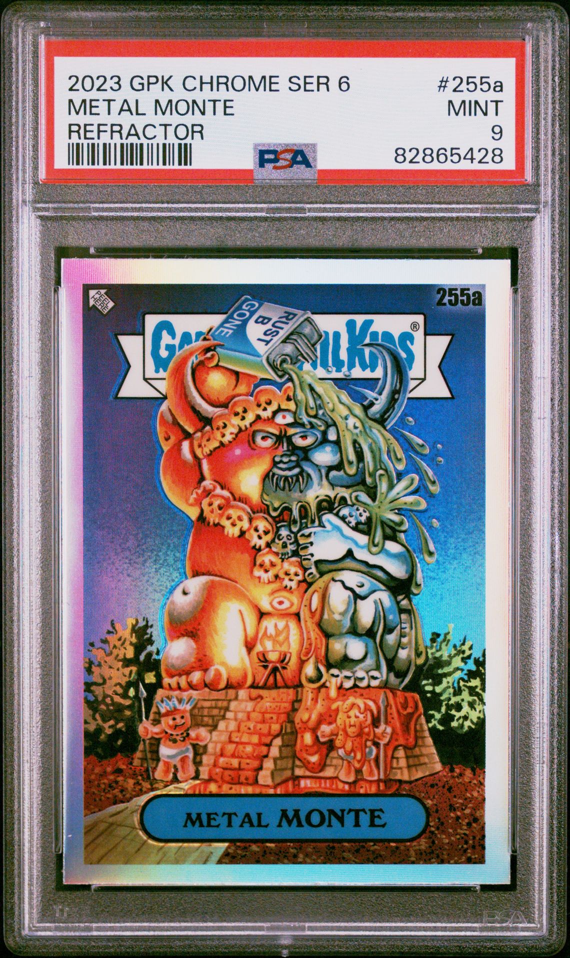2023 Topps GARBAGE PAIL KIDS CHROME Refractor #255A Metal Monte front
