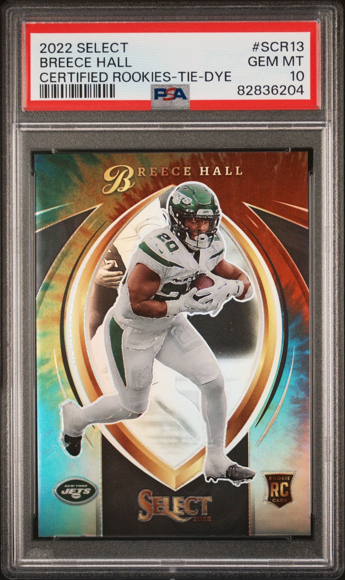 2022 Panini PANINI SELECT SELECT CERTIFIED ROOKIES TIE-DYE #SCR13 Breece Hall front