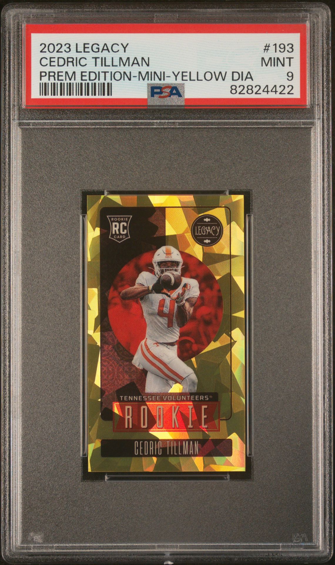 2023 Panini PANINI LEGACY PREM EDITION-MINI-YELLOW DIA #193 Cedric Tillman front