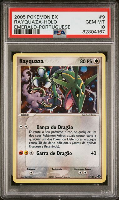 2005 Pokemon POKEMON EX EMERALD PORTUGUESE #9 Rayquaza-Holo front