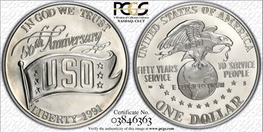 1991-S $1 USO PR67DCAM